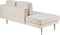 MIRAMAS - Chaise longue - Beige - Rechterzijde - Fluweel