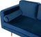 MIRAMAS - Chaise longue - Blauw - Linkerzijde - Fluweel