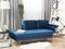 MIRAMAS - Chaise longue - Blauw - Rechterzijde - Fluweel