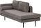 MIRAMAS - Chaise longue - Bruin - Linkszijdig - Polyester