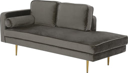 MIRAMAS - Chaise longue - Grijs - Linkerzijde - Fluweel