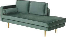 MIRAMAS - Chaise longue - Groen - Linkerzijde - Fluweel