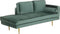 MIRAMAS - Chaise longue - Groen - Rechterzijde - Fluweel