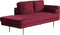 MIRAMAS - Chaise longue - Rood - Rechterzijde - Fluweel
