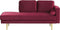 MIRAMAS - Chaise longue - Rood - Rechterzijde - Fluweel