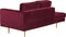 MIRAMAS - Chaise longue - Rood - Rechterzijde - Fluweel