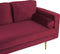 MIRAMAS - Chaise longue - Rood - Rechterzijde - Fluweel
