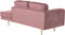 MIRAMAS - Chaise longue - Roze - Linkerzijde - Fluweel