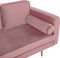 MIRAMAS - Chaise longue - Roze - Rechterzijde - Fluweel