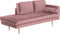 MIRAMAS - Chaise longue - Roze - Rechterzijde - Fluweel