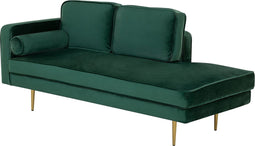 MIRAMAS - Chaise longue - Smaragdgroen - Linkerzijde - Fluweel