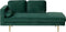 MIRAMAS - Chaise longue - Smaragdgroen - Linkerzijde - Fluweel