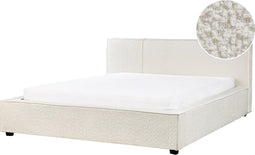 MIRANDE - Tweepersoonsbed - Gebroken wit - 160 x 200 cm - Bouclé