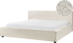 MIRANDE - Tweepersoonsbed - Gebroken wit - 180 x 200 cm - Bouclé