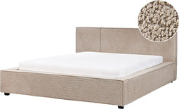 MIRANDE - Tweepersoonsbed - Taupe - 160 x 200 cm - Bouclé