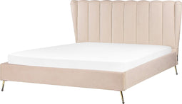 MIRIBEL - Tweepersoonsbed - Beige - 160x200 - Fluweel