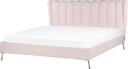MIRIBEL - Tweepersoonsbed - Roze - 180x200 - Fluweel