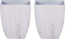 Miro - Bloempot set van 2 - Wit - 28 cm - Stenenmix