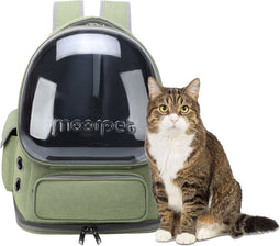 MIRO® Katten Rugzak Transport - Reismand Kat & Hond - Vervoersbox Draag Tas - Hondenrugzak Dieren Reistas - Vervoerstas - Groen