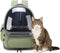 MIRO® Katten Rugzak Transport - Reismand Kat & Hond - Vervoersbox Draag Tas - Hondenrugzak Dieren Reistas - Vervoerstas - Groen