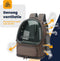 MIRO® Katten Rugzak Transport - Reismand Kat & Hond - Vervoersbox Draag Tas - Hondenrugzak - Dieren Reistas - Vervoerstas - Bruin
