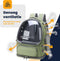 MIRO® Katten Rugzak Transport - Reismand Kat & Hond - Vervoersbox Draag Tas - Hondenrugzak Dieren Reistas - Vervoerstas - Groen