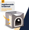 MIRO® Kattenhuis Met Krabpaal - Slaaphol , Mand , Hok , Bed & Meubel Voor Katten - Opvouwbaar Met Krabmat - Grijs