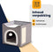 MIRO® Kattenhuis Met Krabpaal - Slaaphol , Mand , Hok , Bed & Meubel Voor Katten - Opvouwbaar Met Krabmat - Grijs