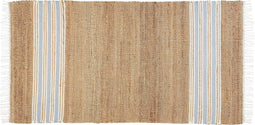 MIRZA - Modern vloerkleed - Beige/Lichtblauw - 80 x 150 cm - Jute