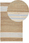 MIRZA - Modern vloerkleed - Beige/Lichtblauw - 80 x 150 cm - Jute