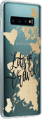 Hoesje Geschikt voor Samsung Galaxy S10 Plus Hoesje Siliconen - Design Backcover siliconen - Meerkleurig / Quote World Map