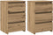 vidaXL - Nachtkastjes - 2 - st - 40x35x62,5 - cm - bewerkt - hout - artisanaal - eiken