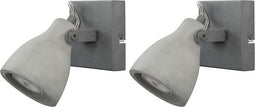 MISTAGO I - Wandlamp set van 2 - Grijs - Beton