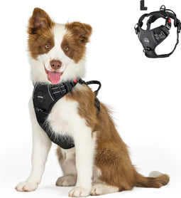 Mister Mill Hondentuigje 3x Klikgesp Maat L Zwart - Anti-Trek Tuig Hondenharnas - Y Tuig Hond Reflecterend - Gerecycled Materiaal