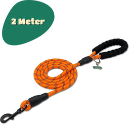 Mister Mill Reflecterende Hondenriem 2 Meter Oranje - Honden Riem - Hondenlijn - Honden Lijn