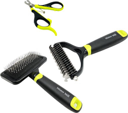 Mister Mill Voordeel Set : Professionele Slicker Kleine Honden/Kattenborstel plus Nagelknipper (Max 10 kg.) plus Ondervacht Kam