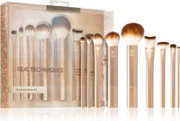 Real Techniques Au Naturale Glow Kit - 9-delige make-up kwastenset - Veganistisch - Beige Goud