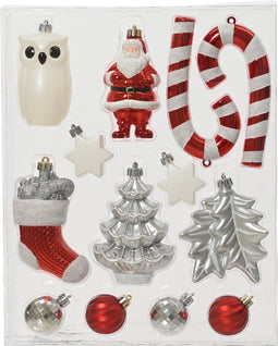 Mix box kunststof d8 cm ass 12st II kerst