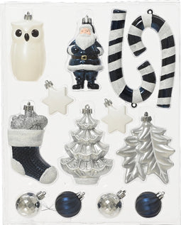 Mix box kunststof d8 cm ass 12st III kerst
