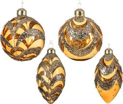 Mix glas d8 cm amber a4 kerst