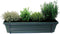Mix van kruiden in ELHO ® Green Basics balkonbak (Bladgroen) met metalen balkonrek - Mini-Green - Tuinplanten- Hoogte 30 cm