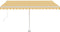 vidaXL - Luifel - automatisch - met - LED - en - windsensor - 450x350 - cm - geel - wit