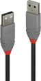 Lindy 36691 - USB 2.0 kabel - 50 cm - Grijs Zwart