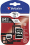Verbatim microSDXC - 64GB - Class 10 - incl Adapter