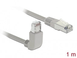Delock Network cable RJ45 Cat.5e SF/UTP upwards angled / straight 1 m