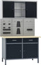 vidaXL - Werkbank - met - drie - wandpanelen - en - een - kast