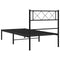 vidaXL - Bedframe - met - hoofdbord - metaal - zwart - 100x200 - cm