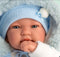 Llorens soft body babypop met geluid blauwe kleding en speen 44 cm