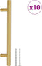 vidaXL - Handvatten - 10 - st - 128 - mm - roestvrij - staal - goudkleurig