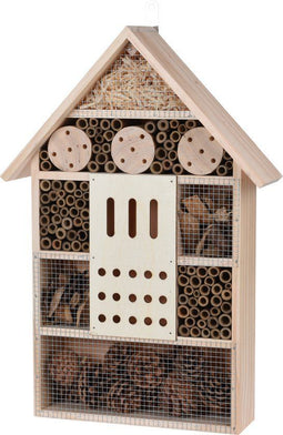 Groot vlinderhuis bijenhuis wespenhotel 51 cm - Tuindecoratie - Diervriendelijk - Bruin